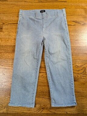 NYDJ Pull-On Capri Cropped Jeans Light Wash Stretch Denim Size Large 12-14-16